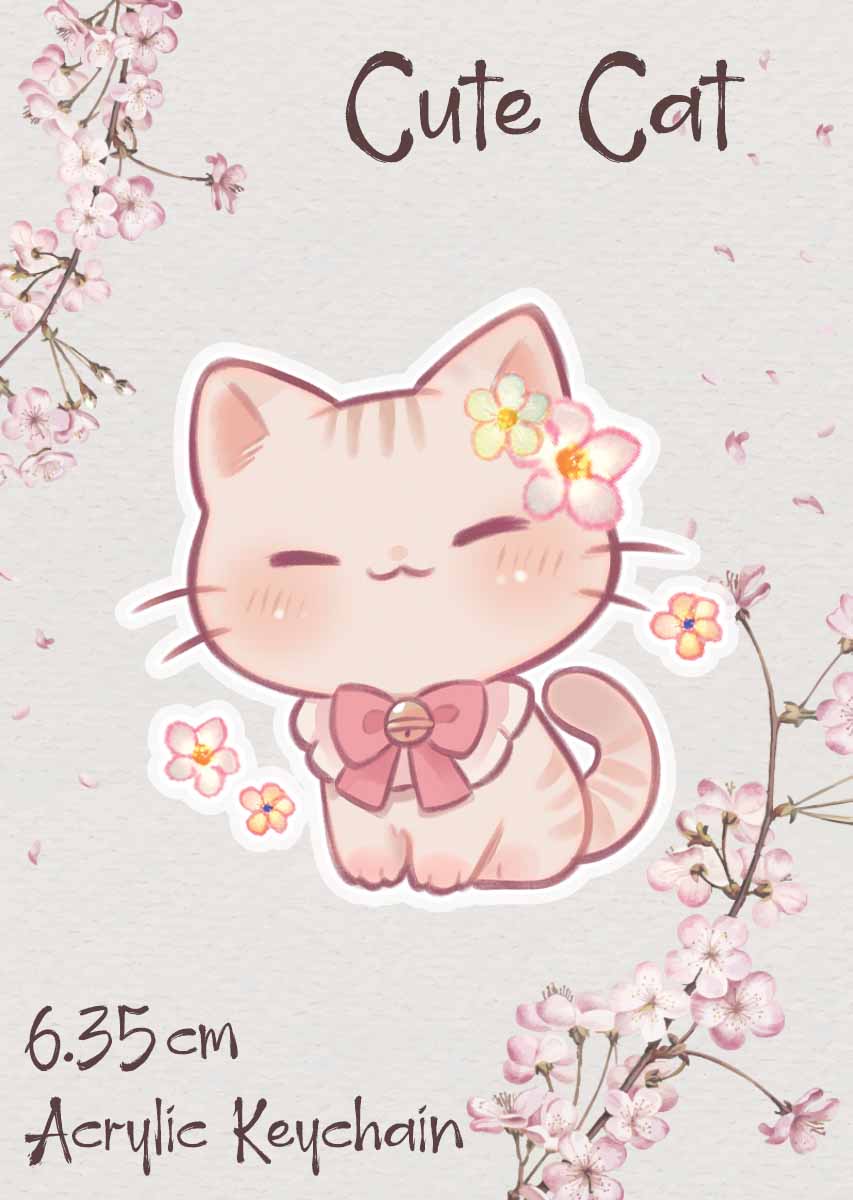 Cute Cat Keychain - Miyu