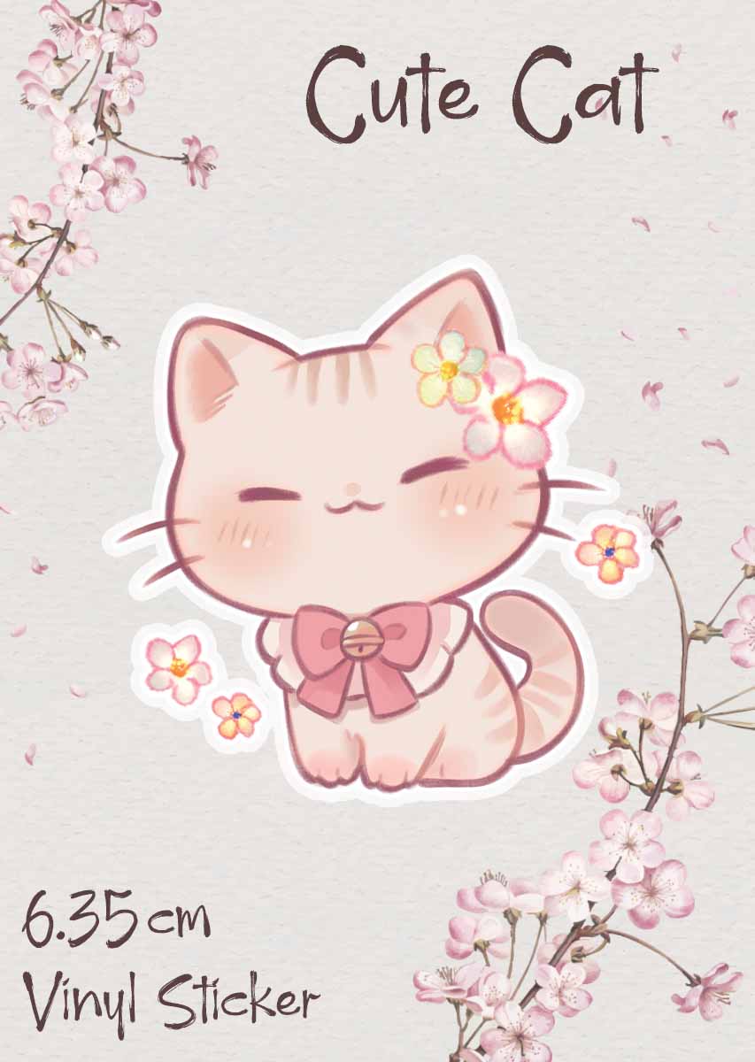 Cute Cat Sticker - Miyu