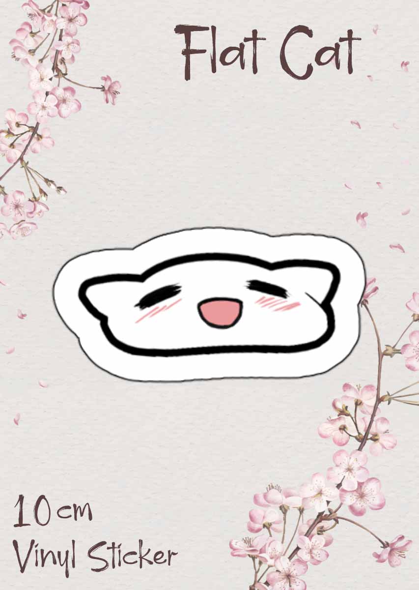 Flat Cat Sticker - Kana Yukino