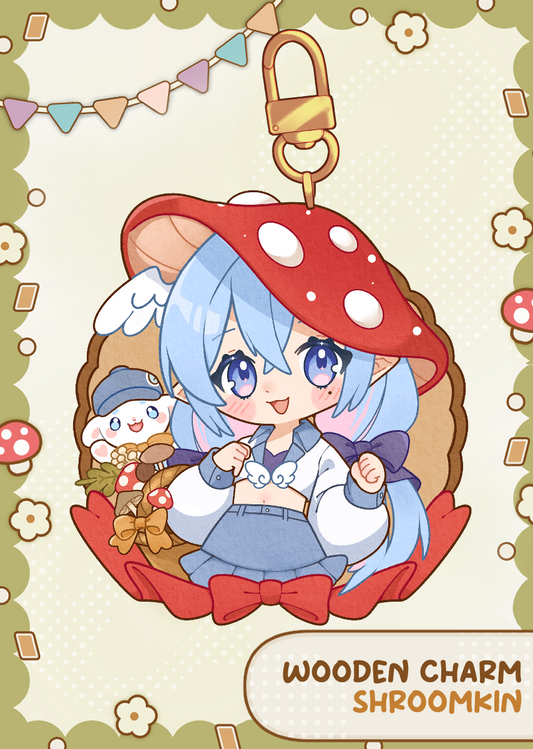 Camp Waywool - Shroomkin Wooden Keychain - dearNinette [PRE-ORDER]