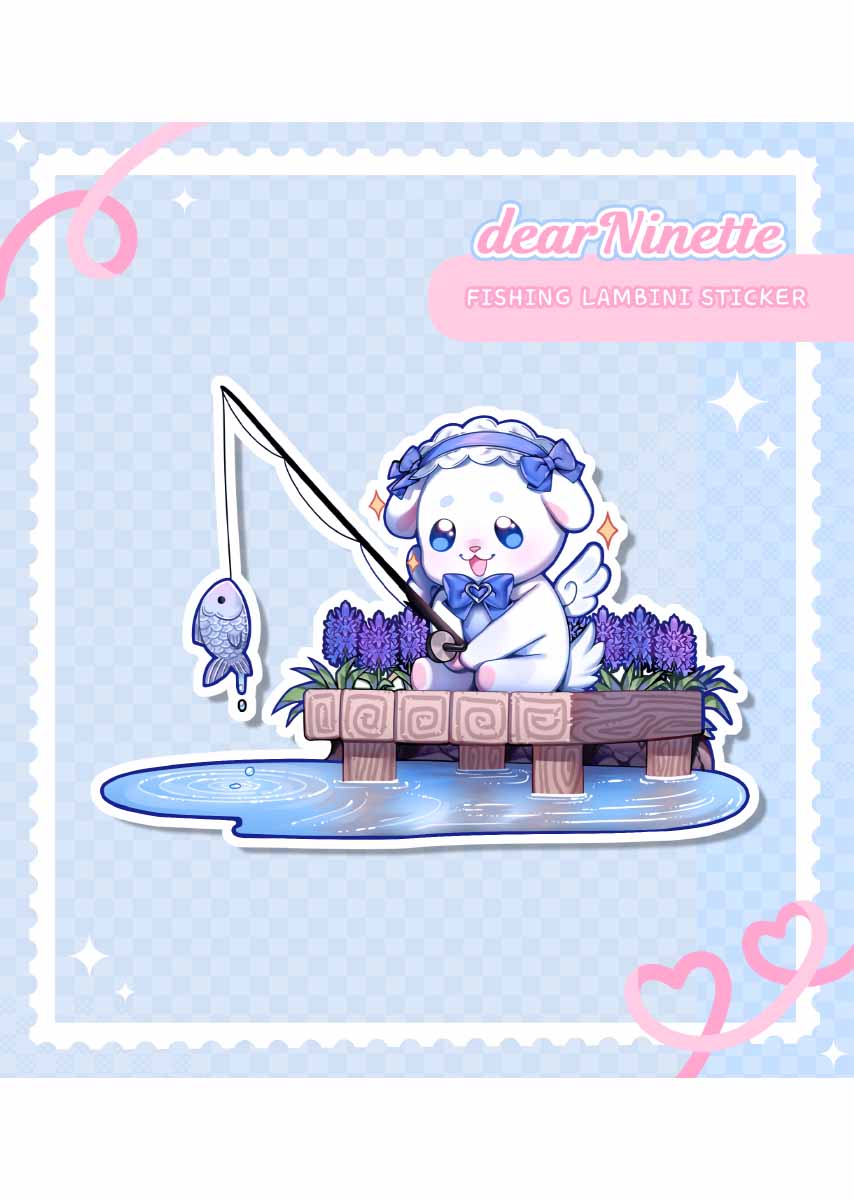 Fishing Lambini Sticker - dearNinette [PRE-ORDER]