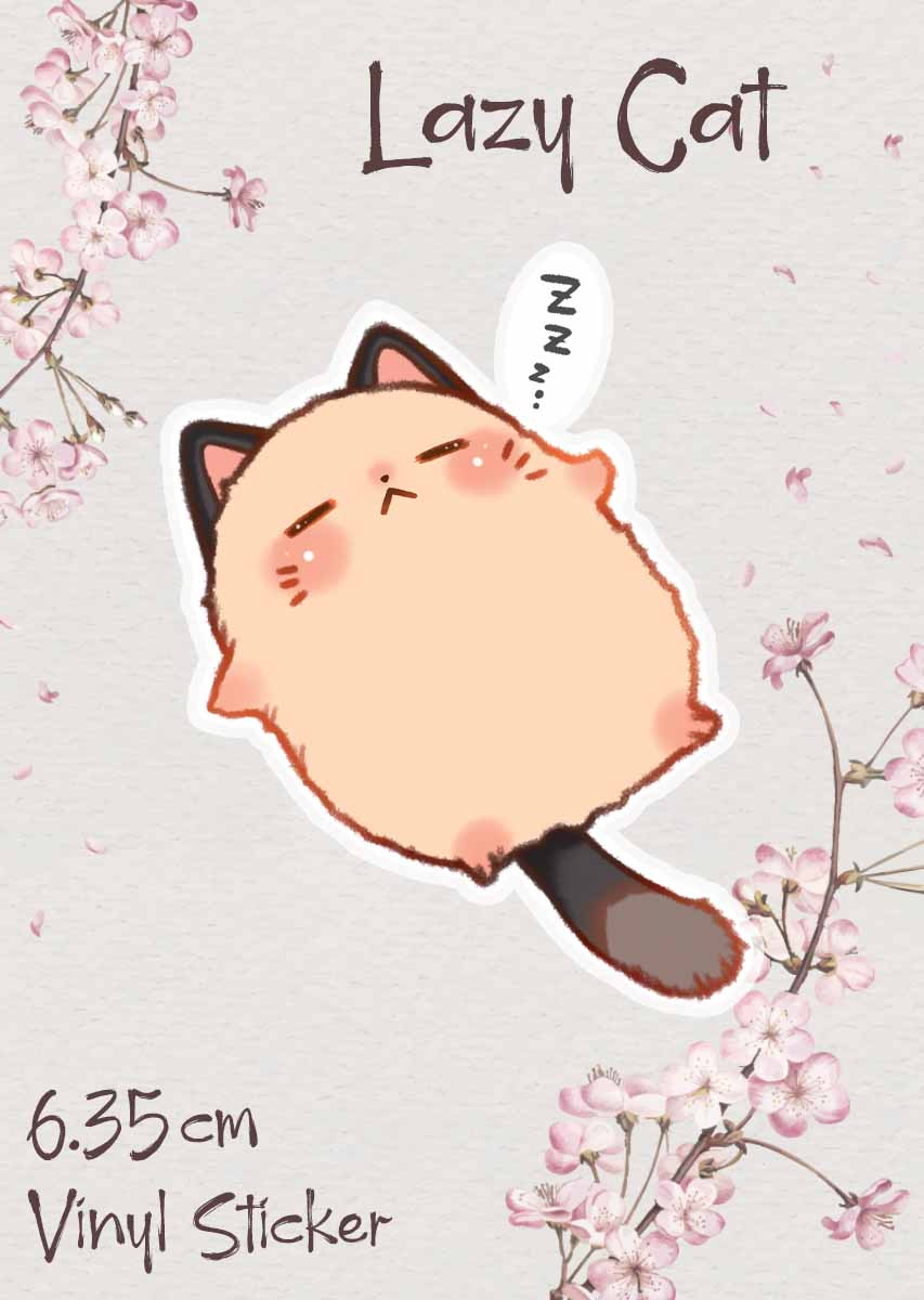 Lazy Cat Sticker - Miyu